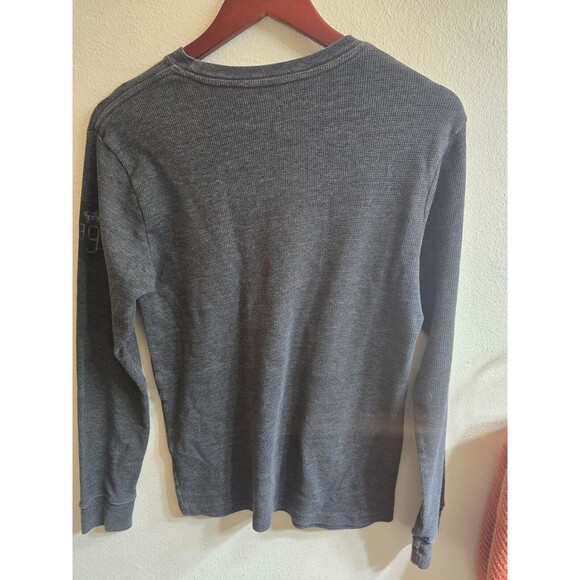 Hurley Gray Waffle Knit Thermal Long Sleeve Shirt Buckle Exclusive Size Small - Picture 4 of 4